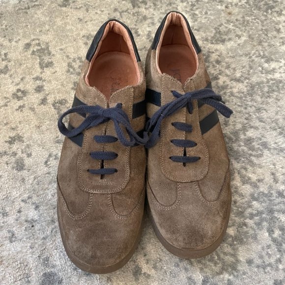 J. Crew Other - J. Crew Brown Suede Sneakers with Navy Accents